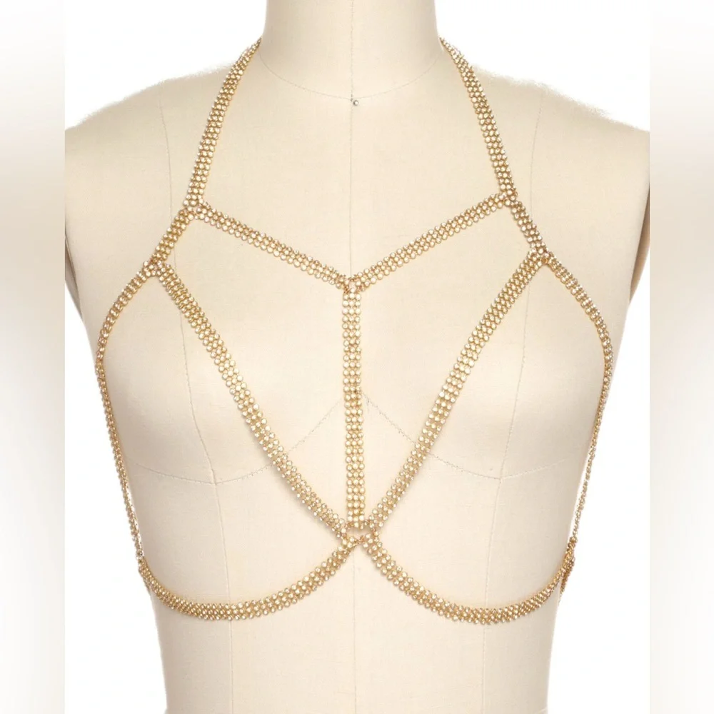 Glamorous Rhinestone Bra Chain - Picture 2 of 4